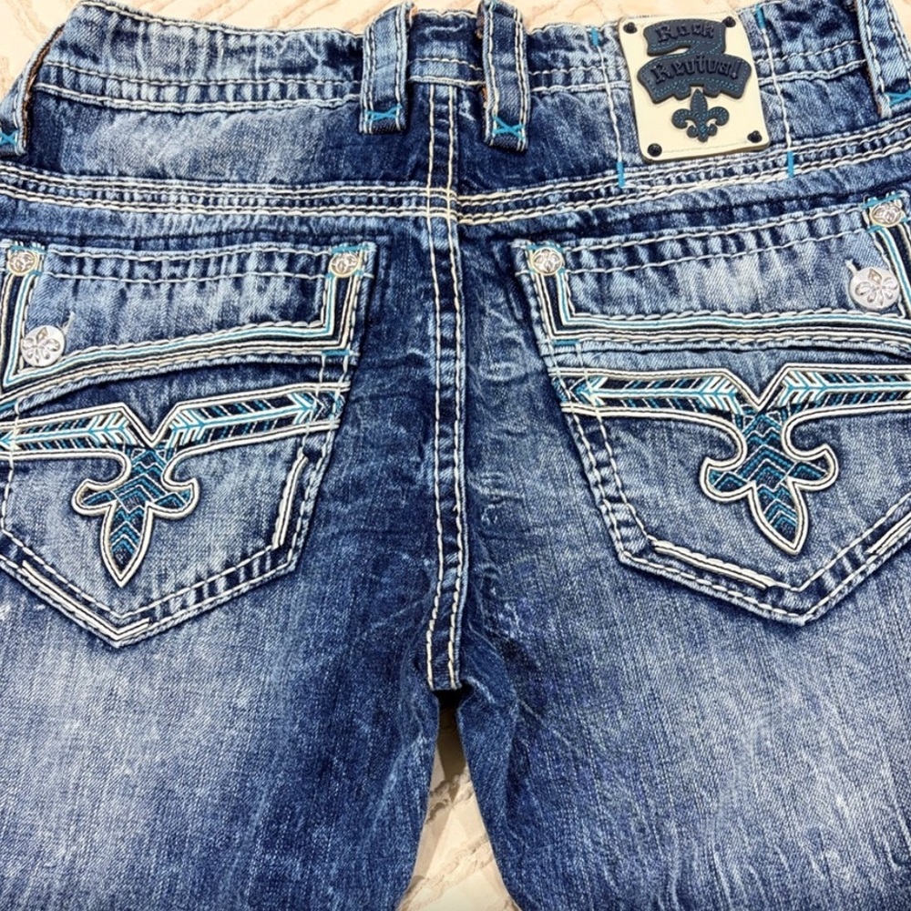 Men’s Rock Revival Blue Straight Leg Jeans